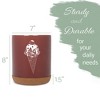 Elanze Designs 8 inch Ice Cream Waffle Cone Large Ceramic Kitchen Utensil Holder Red and White Crock with Cork Base - 2 of 4