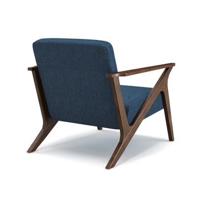 Lagoon Blue Mid-Century Modern Wood Recliner Chair