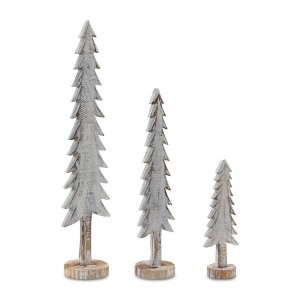Melrose Wood Tabletop Pine Tree (Set of 6) - 1 of 2