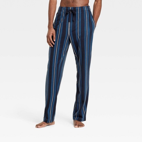 Mens Woven Flannel Stripe Pyjama Bottoms Lounge Wear Pants 