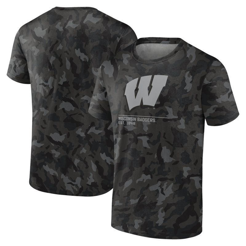 NCAA Wisconsin Badgers Men&#39;s Camo Bi-Blend T-Shirt, 1 of 4