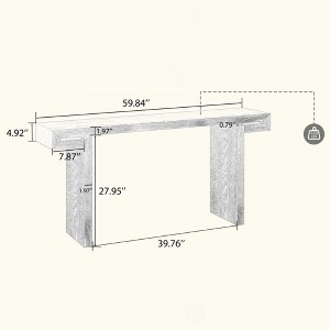 KIGFTSOD Rustic Farmhouse Console Table , Distressed Wood Finish Entryway Sofa Side Table for Living Room, Hallway, Beige - 1 of 4