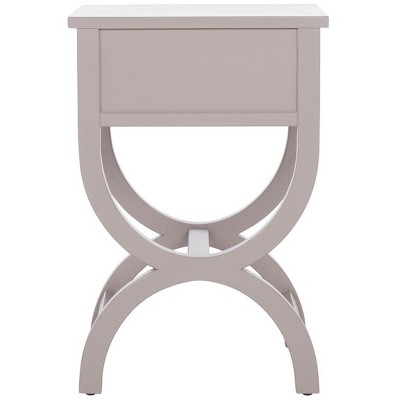Dalat Vintage White Poplar Wood Night Table with Zinc Knob