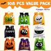 Joyfy 108 PCS Mini Halloween Drawstring Candy Bag, Party Favors Supplies, Goodie Trick or Treat Bag with 9 Character Designs for kids Classroom Gifts - 2 of 4