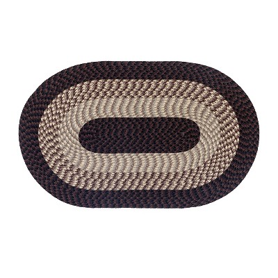 Alpine Collection Burgundy Stripe 100% Polypropylene Durable & Stain Resistant Double Sided Reversible Indoor Area Utility Oval Rug