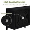 Kumasinova 4-Door Sideboard Cabinet, Retro Storage Cabinet with Circular Groove Design Round Metal Door Handle, Buffet Cabinet for Entrance - 3 of 4