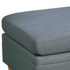 Royal Hampton 37 Inch Ottoman, Padded Square Seat, Smooth Steel Gray Dorris Fabric - 3 of 4