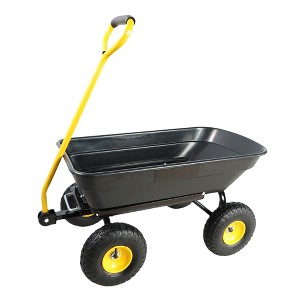 JANSNO Foldable Garden Dump Cart with Steel Frame & 10-Inch Pneumatic Wheels, Heavy-Duty Wheelbarrow for Lawn & Outdoor - 1 of 4