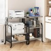 3-Tier Mobile Printer Stand w/ Charging Station & Adjustable Shelf - Rolling Cart for Home Office Printers, Fax, Scanners - 2 of 4