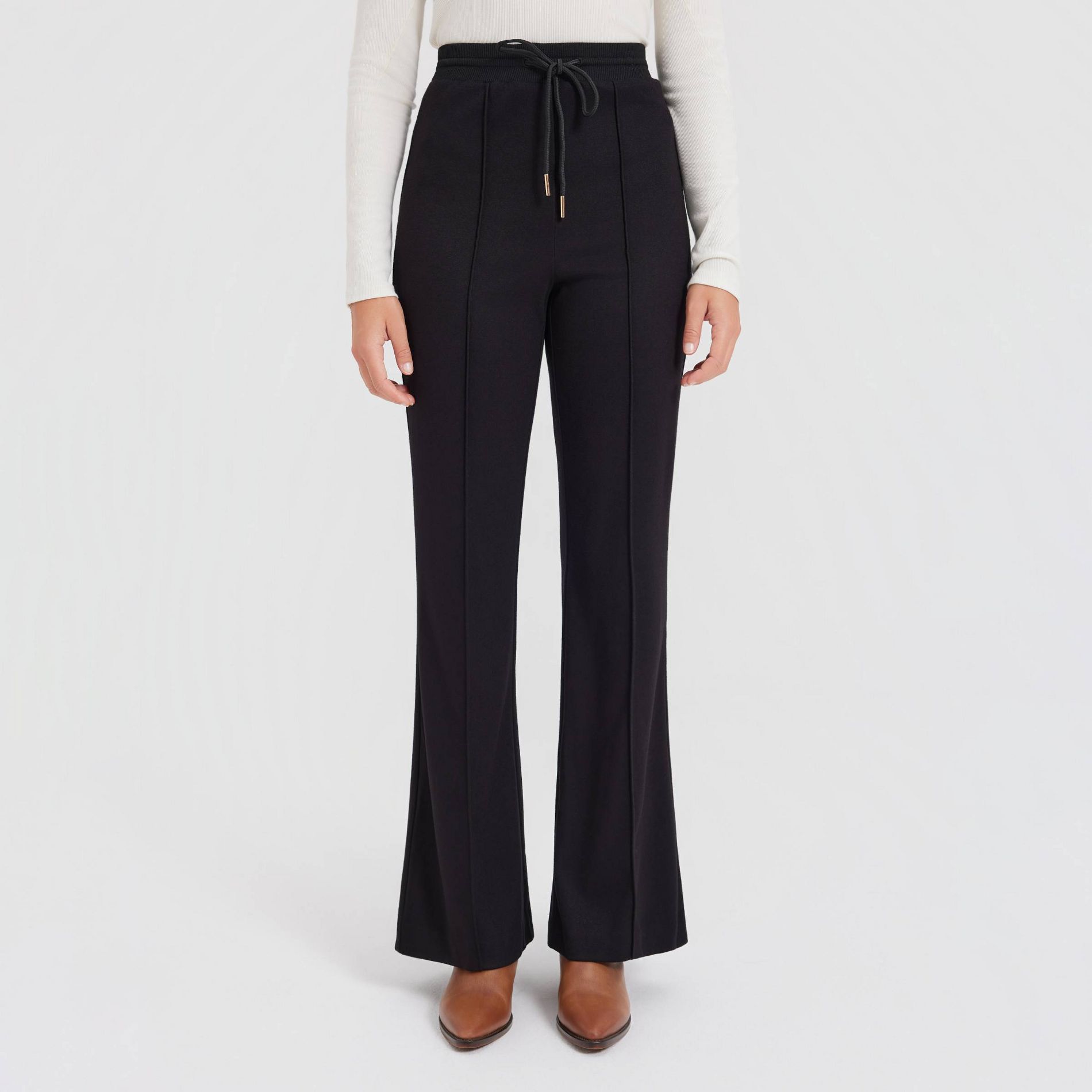 Women's Mid-Rise Lounge Pull-On Pants - A New Day™ Black XL