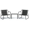 vidaXL 3 Piece Patio Lounge Set with Cushions Anthracite Steel - image 2 of 4