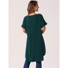 INSPIRE CHIC Women's Short Sleeve High Low Waist Knot Asymmetrical V Neck Dressy Casual Blouse - 4 of 4