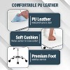 FDW Office Chair Vanity Chair Makeup Chair Modern PU Leather Swivel Task Chair with Adjustable Height & Chrome Base, White - 4 of 4