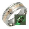 Glow in the Dark Bats Steel Wedding Band Ring Men Women Ginger Lyne Collection - image 2 of 4