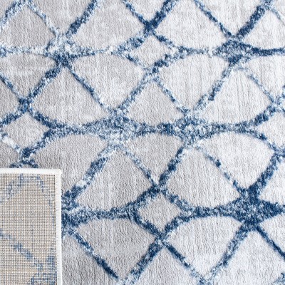Amelia 8' x 10' Grey and Navy Geometric Area Rug