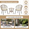 YOOCOZZ 3-Piece Outdoor Patio Furniture Set with 2 PE Rattan Chairs and Tempered Glass Table - 3 of 4