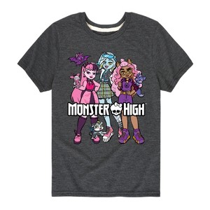Boys' - Monster High - Group With Pets Short Sleeve Graphic T-Shirt - 1 of 4