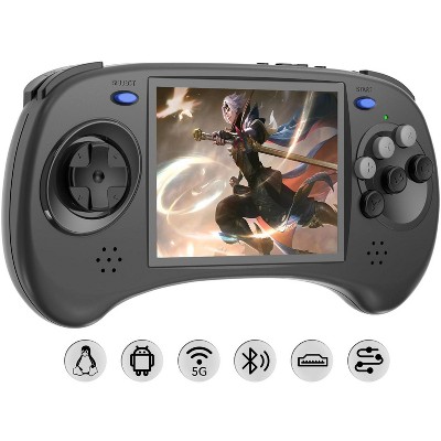 Voacle RG ARC D Retro Handheld Game Console ,Dual OS Android 11 and Linux System with 128G SD Card Support 5G WiFi 4.2 Bluetooth and TV Output(Black)