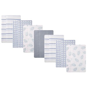 Hudson Baby Cotton Flannel Burp Cloths 7-Pack, Little Sea Turtle , One Size - 1 of 4