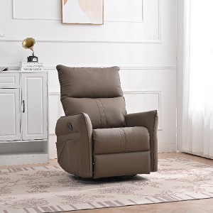 CAVINAS Rocking Recliner Chair, Swivel Nursery Rocking Chair, Swivel Chair Accent Chair, Glider Chair with Side Pocket, Home Theater Seating - 1 of 4
