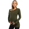 Clearlove Womens Maternity Shirt Fall Long Sleeve Crew Neck T-Shirts Pregnancy Clothes Side Ruched Tunic Tops - 3 of 4