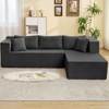Mjkone W106'' Modern 2-Piece Free Combination Corduroy Upholstered L-Shaped Modular Sectional Sofa With Right Chaise And Pillows - 2 of 4