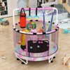 Hooseng 55" 7-in-1 Round Trampoline for Kids with Safety Enclosure Net, Indoor & Outdoor Toddler Trampoline with Adjustable Gymnastics Bar & Toys - 2 of 4