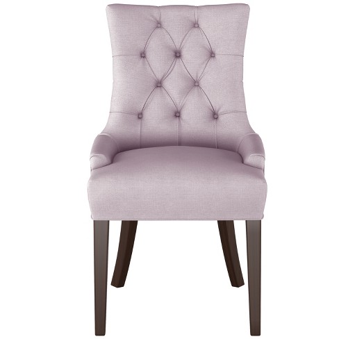 English Arm Dining Chair Lavender Linen, Purple And Grey Dining Room Chairs