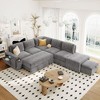 L-shaped Padded Modular Sofa with Storage Space, USB Ports, and Cup Holders on the Armrests, Suitable for Living Rooms, Offices, and Apartments. - 2 of 4