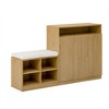 KWPZQEB Shoe Cabinet with Bench, Entryway Bench w/ Doors & Adjustable Shelves, Unique L-Shaped Bench Cabinet w/ Removeble Cushion for Hallway - 4 of 4