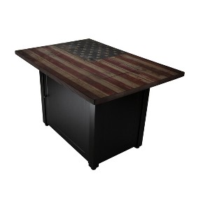 Endless Summer The Americana 40"x28" Rectangle LP Gas Outdoor Fire Pit Black: Electronic Ignition, UV Coated, Includes Cover - 1 of 4