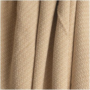 Manual Woodworks and Weavers Tan Throw Blanket – 100% Cotton Woven Dotted Diamond Blanket - 1 of 3