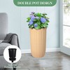 14.5/23/31 Inch Tall Planter，Self - Watering, Water Level Gauge with Wheels, Extra Large Outdoor, Heavy Duty Resin, Indoor Outdoor Pots - 3 of 4