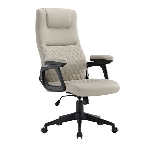 Diamond, PU Leather Office Chair,28.50" D x 26.00" W x 45.63''-49.63" H,Gray - 1 of 4