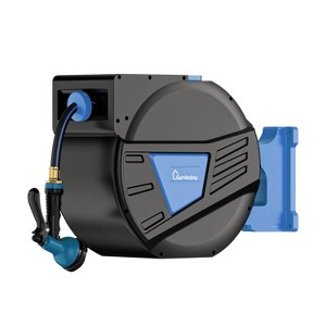 GardenJoy Retractable Garden Hose Reel with 180° Swivel and Auto-Retract - 1 of 4