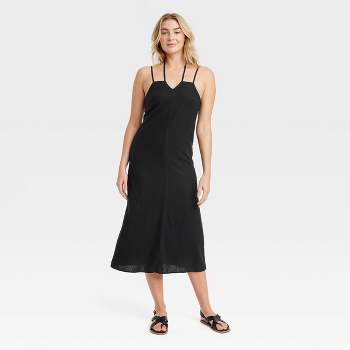 Women's Ribbed Maxi Slip Value Dress - Wild Fable™ Black XXS