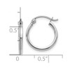 Black Bow Jewelry 14k White Gold Square Tube Round Hoop Earrings, 1.5 x 15mm (9/16 Inch) - 4 of 4