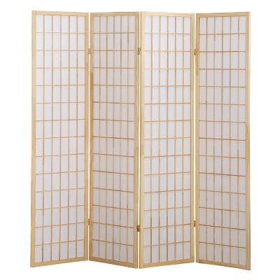 NicBex 4-Panel Room Divider Folding Fabric Privacy Screen with Oriental Style Partition for Home & Office