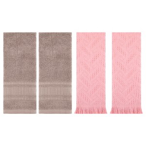 REGALWOVEN 4 Pcs Solid Cotton Soft Absorbent Waffle Hand Towel 13" x 29" - 1 of 4