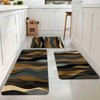 Chery Life Mat Abstract Gold & Black Flowing Wave Area Mat, Door Floor Mat, Non Slip, Water Absorbing - 2 of 4