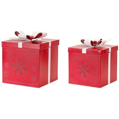 Melrose Cut-Out Metal Present Decor (Set of 2)