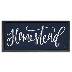 Stupell Industries Navy Blue Homestead Phrase Floating Frame Canvas Art - 1 of 4