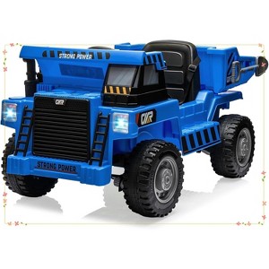 12V Electric Ride-On Construction Truck - 4-Wheeler Toy Car with Remote Control - 1 of 4