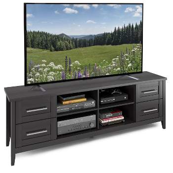 Jackson Extra Wide Drawer TV Stand for TVs up to 80" Black - CorLiving