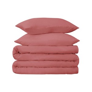 530 Thread Count Solid Deep Pocket Cotton Luxury Premium Duvet Cover Set with Pillow Shams by Blue Nile Mills - 1 of 4