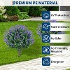 2Pcs Artificial Lavender Topiary Ball Trees,23"H UV Resistant Faux Boxwood Bushes with Ground Spike,Outdoor Fake Shrubs Evergreen Decorative Plant - 3 of 4