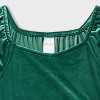 Girls' Adaptive Long Sleeve Velour Dress - Cat & Jack™ Green - 3 of 4