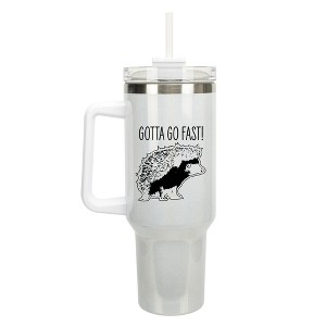 100 North Gotta Go Fast! Hedgehog Video Game Wrap-Around 40 Oz. Stainless Steel Water Bottle Coffee Mug, Spill & Leak Resistant, Travel Tumbler with - 1 of 4