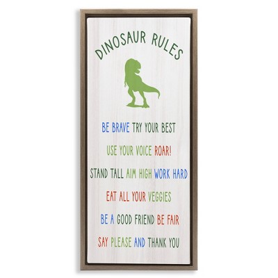 Stupell Industries Dinosaur Rules Kids List, 15" x 31"