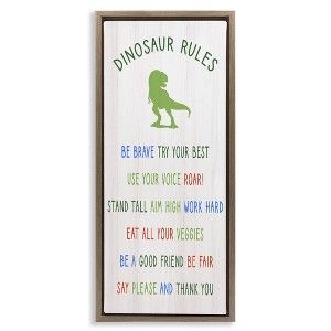 Stupell Industries Dinosaur Rules Kids List, 15" x 31" - 1 of 4